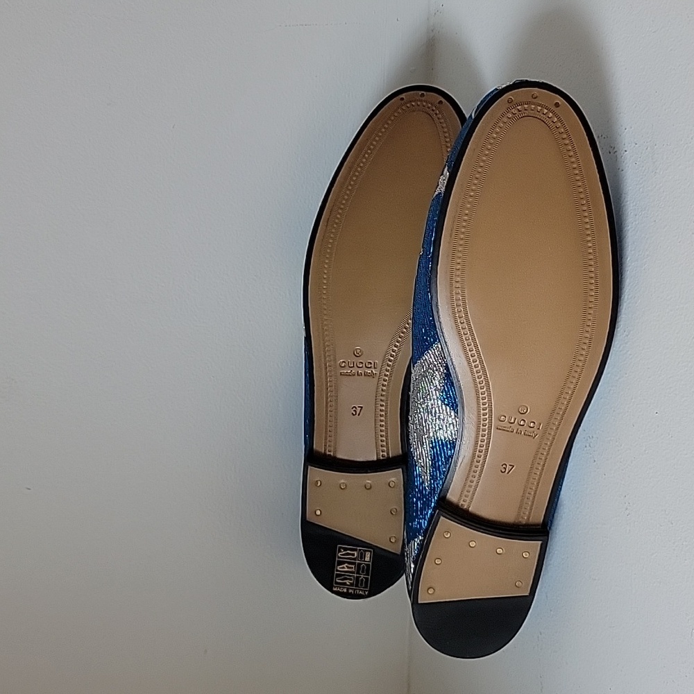 Gucci Jordaan Lurex Women's Loafers Size 7 - Picture 6 of 7